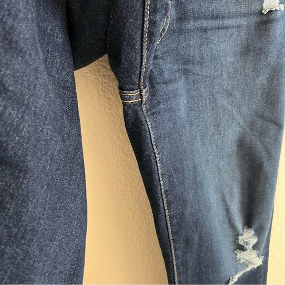 Levis Ribcage Straight Ankle Dark Wash Distressed Jeans Size 29 - Picture 4 of 10